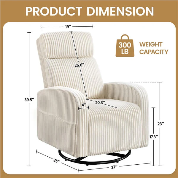 Yaheetech 360° Swivel Glider Chair for Nursery - Image 5