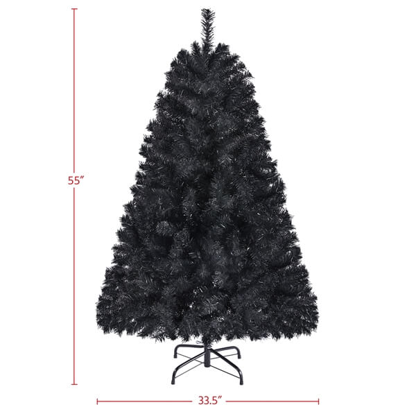 Yaheetech 4.5ft Halloween Black Artificial Christmas Tree - Image 3