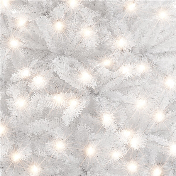 Yaheetech 4.5ft Pre-lit Spruce Artificial Hinged Christmas Pine Tree White - Image 9