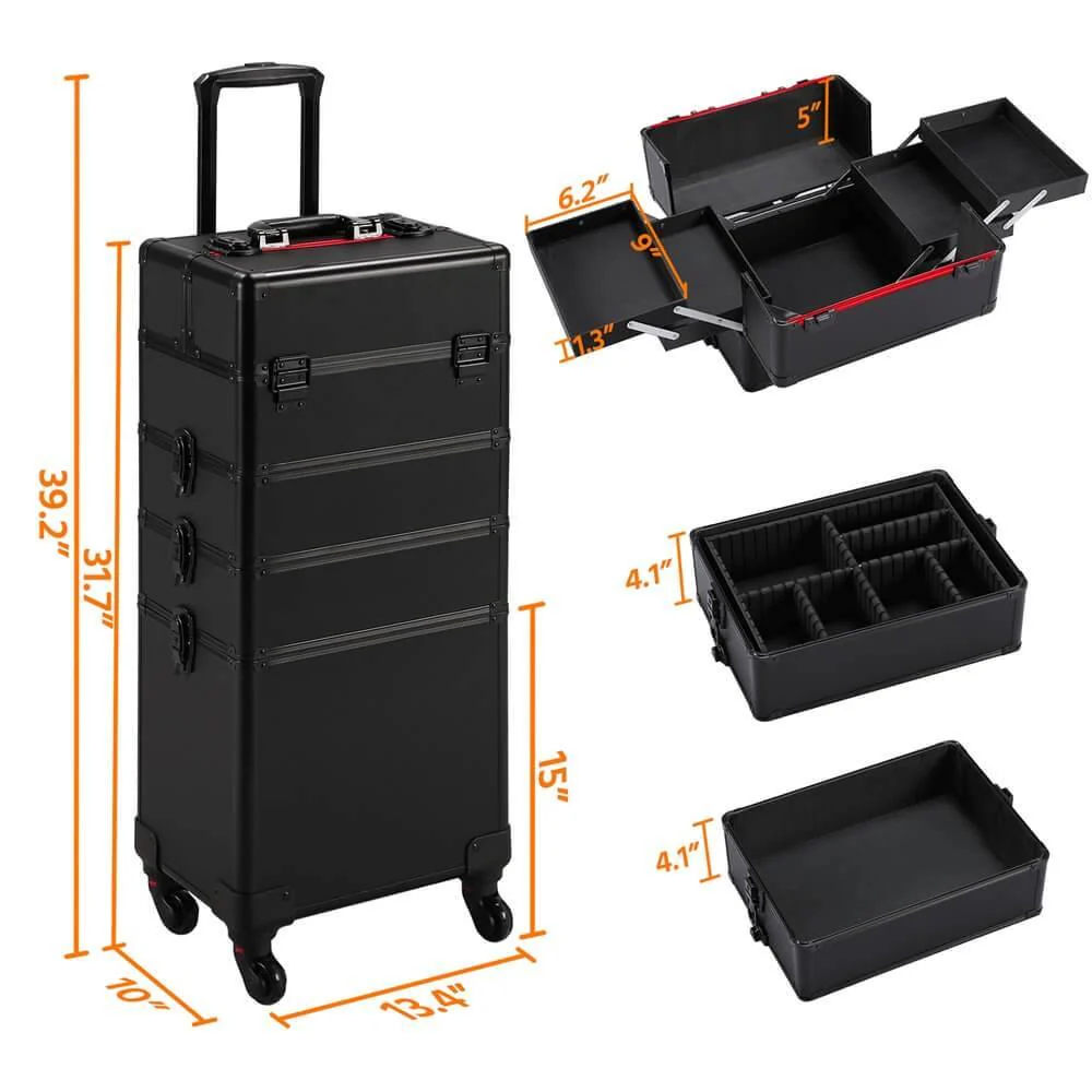 Yaheetech Professional Makeup Train Case 4 In 1 - Image 4