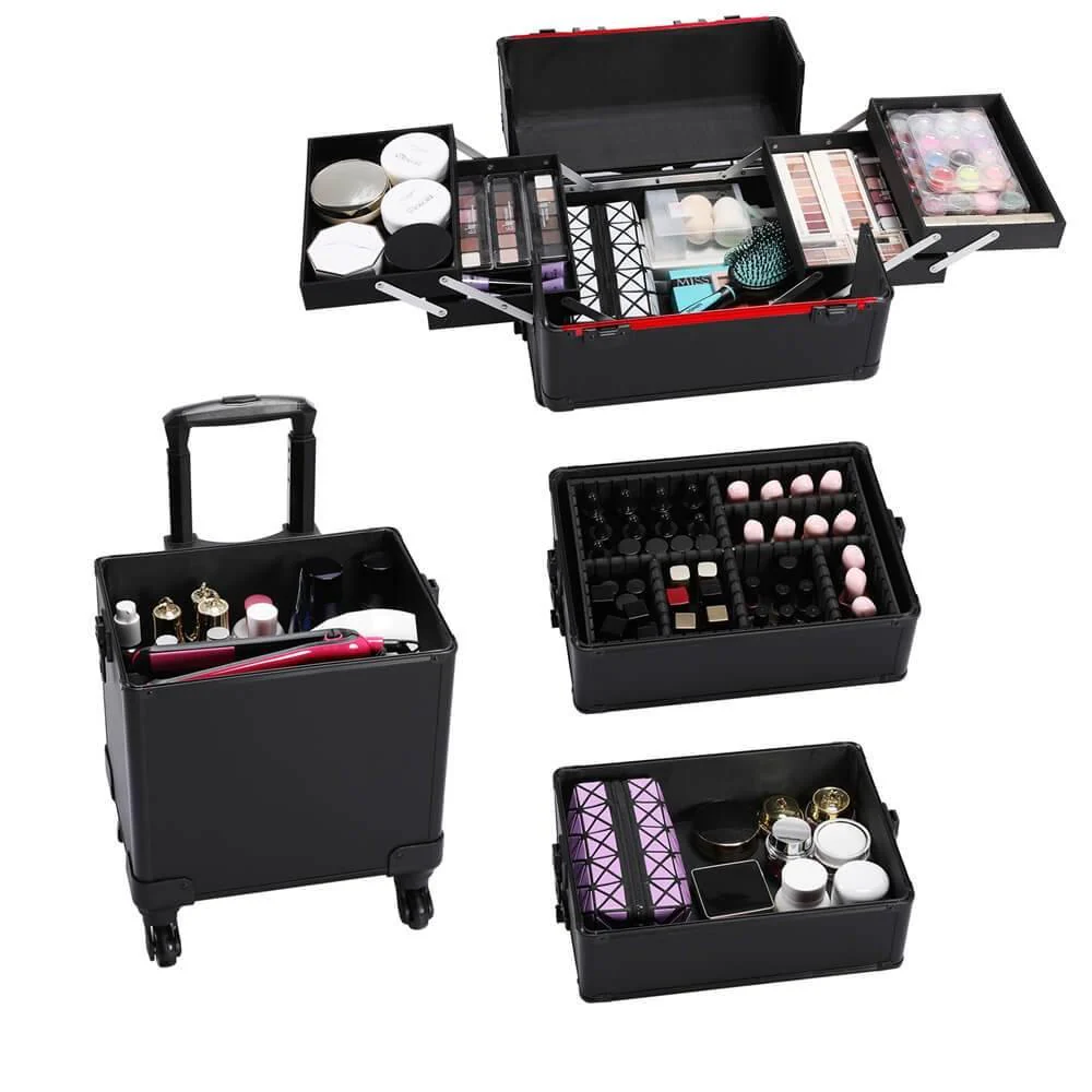 Yaheetech Professional Makeup Train Case 4 In 1 - Image 9