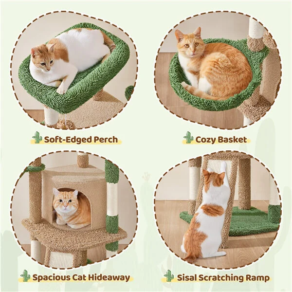 Yaheetech 42″ H Cactus Cat Tree - Image 12