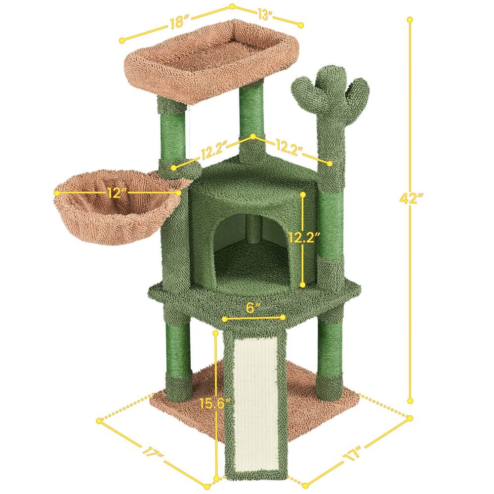 Yaheetech 42″ H Cactus Cat Tree - Image 5