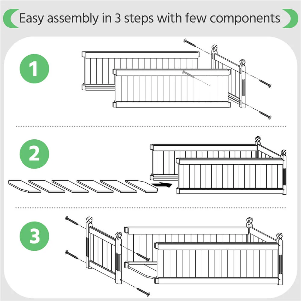Yaheetech 43.5″ L × 16″ W × 14″ H Wooden Raised Garden Bed - Image 4