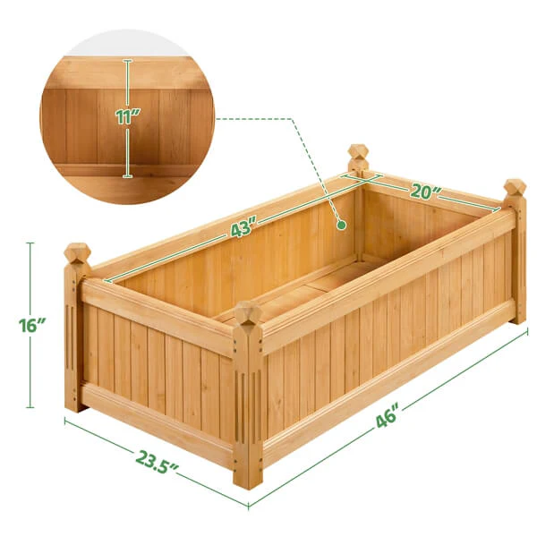 Yaheetech 46″ L × 23.5″ W × 16″ H Wooden Raised Garden Bed - Image 3