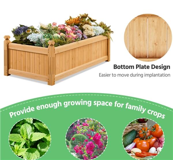 Yaheetech 46″ L × 23.5″ W × 16″ H Wooden Raised Garden Bed - Image 5