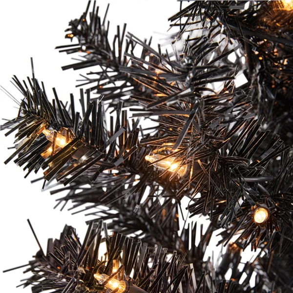 Yaheetech 4Ft Pre-Lit Black Artificial Christmas Tree - Image 6