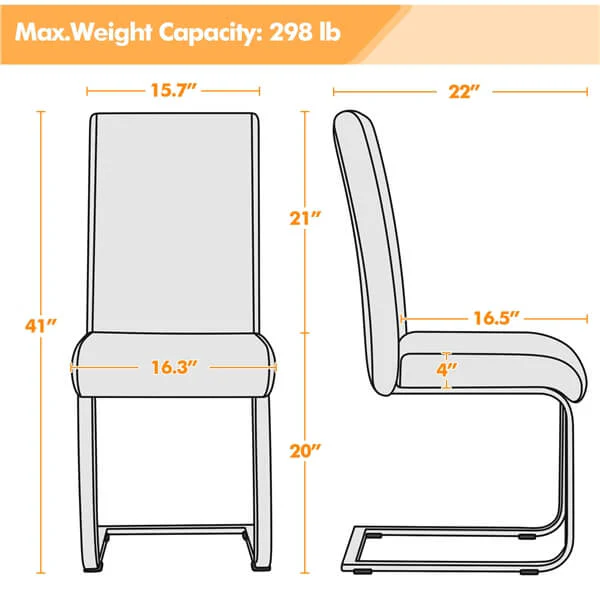 Yaheetech 4pcs Dining Chairs Faux Leather Chairs - Image 3