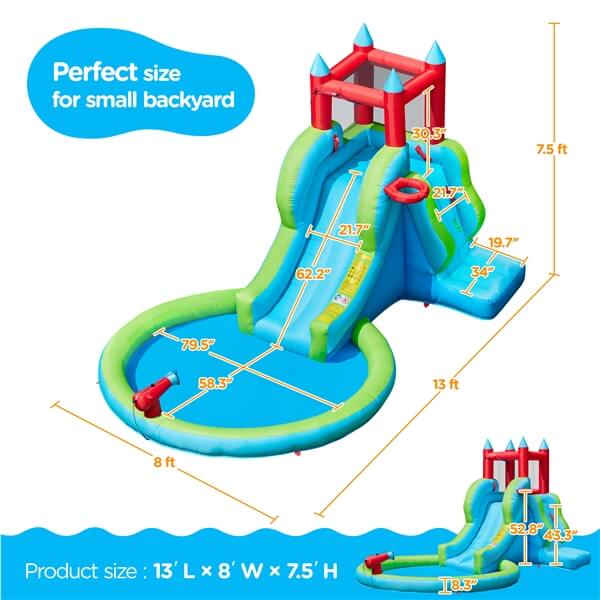 Yaheetech 5-in-1 Outdoor Blow up Water Slide for Kids Aged 3-8 - Image 3