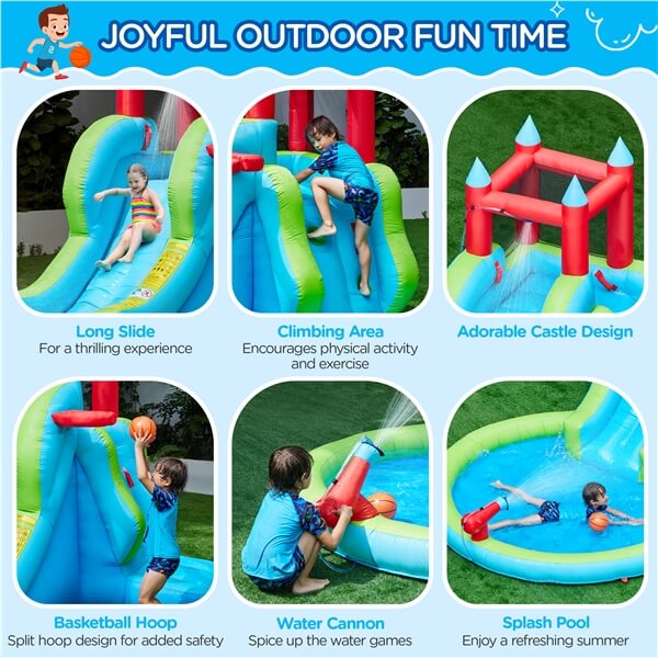 Yaheetech 5-in-1 Outdoor Blow up Water Slide for Kids Aged 3-8 - Image 5