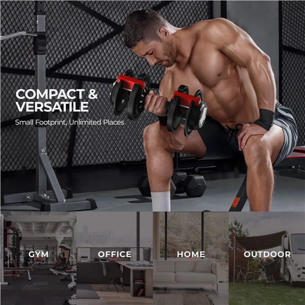 Yaheetech 52.5lbs Fast Adjust Dumbbells - Image 8