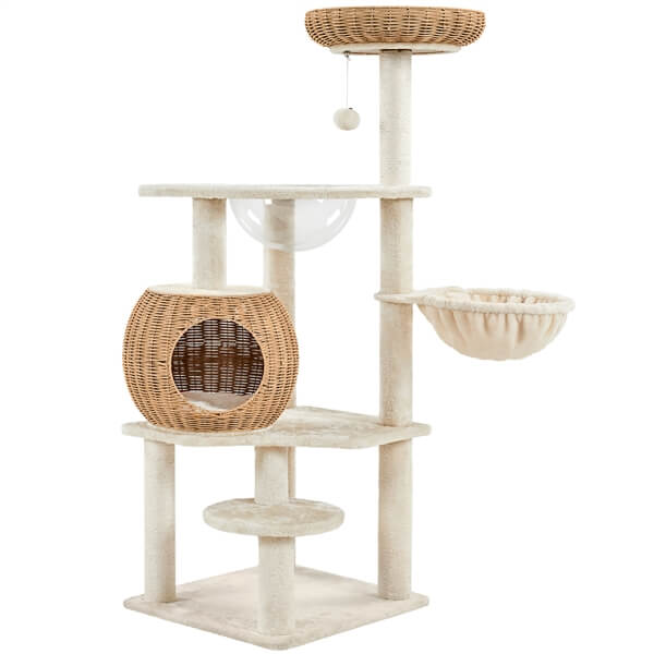 Yaheetech 54in Rattan Cat Tree - Image 2