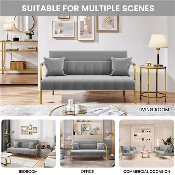 Yaheetech 56.6″W Modern Loveseat 2 Seater Sofa - Image 7