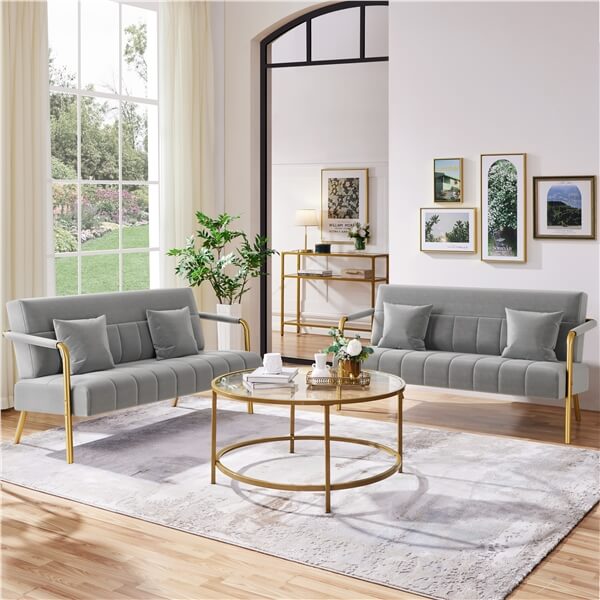 Yaheetech 56.6″W Modern Loveseat 2 Seater Sofa - Image 8
