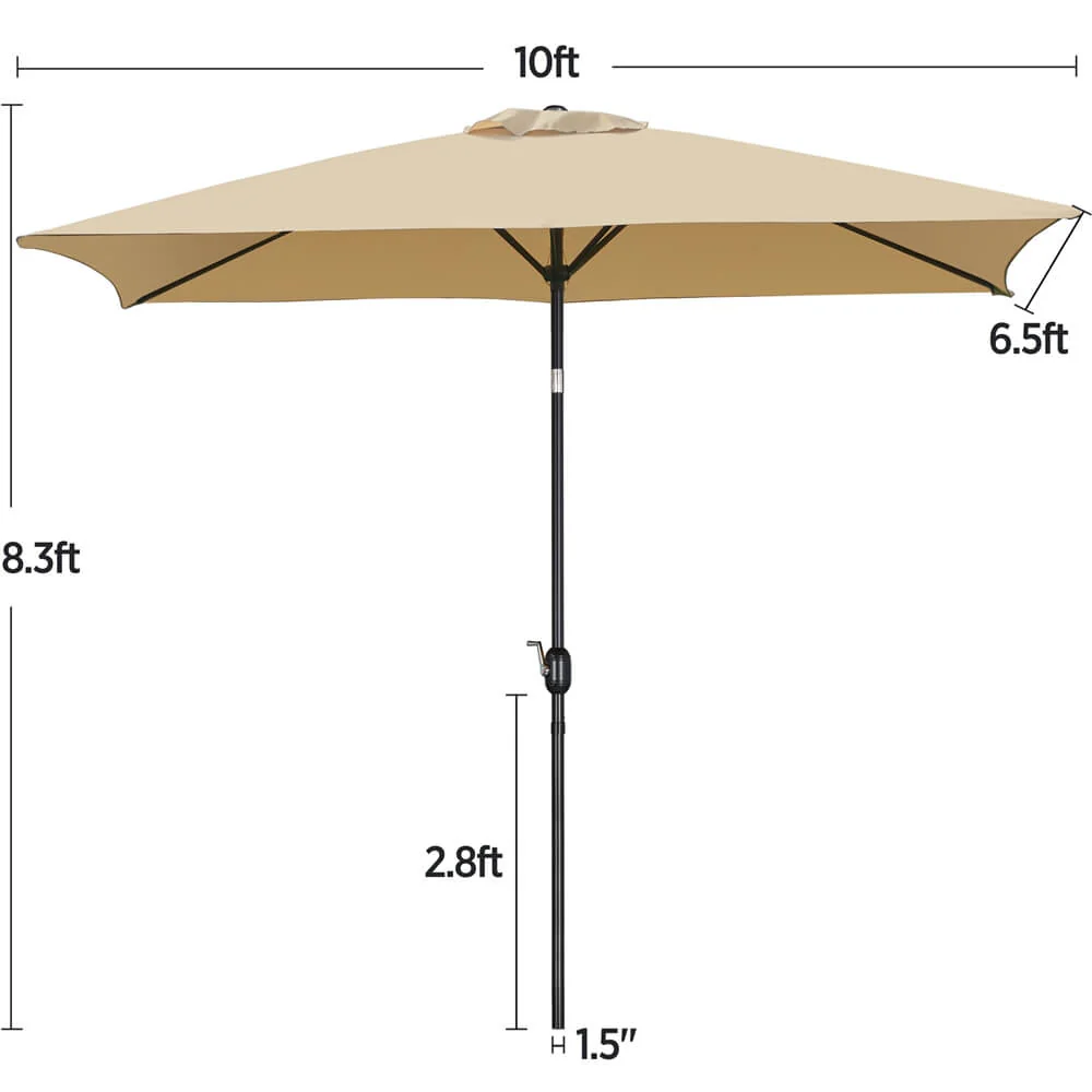 Yaheetech 6.5x10FT Rectangular Outdoor Patio Umbrella - Image 8