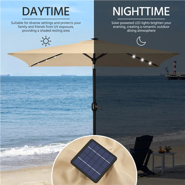 Yaheetech 6.5x10FT Rectangular Patio Umbrella - Image 5