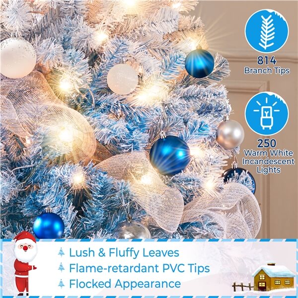 Yaheetech Pre-lit Snow Flocked Pencil Christmas Tree - Image 14
