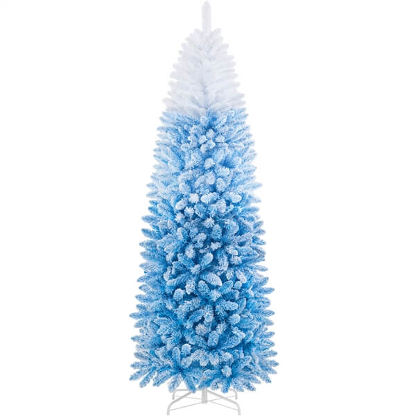 Yaheetech Pre-lit Snow Flocked Pencil Christmas Tree - Image 2