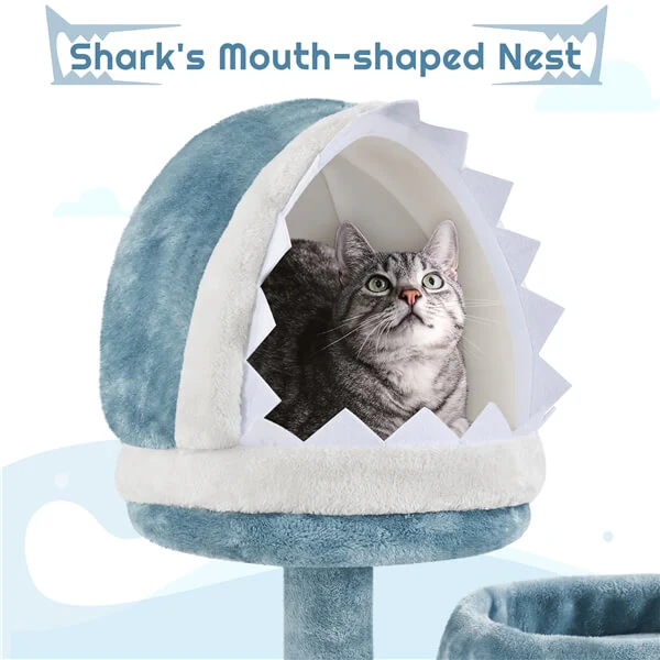 Yaheetech 61in Tall Ocean-Themed Cat Tree - Image 5