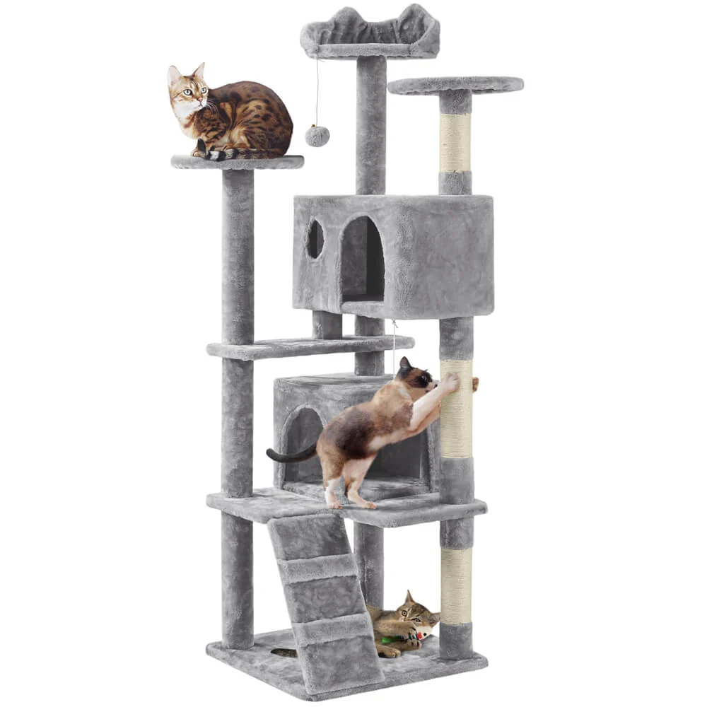 Yaheetech 62.5″ H Cat Tree w/ 2 Condos - Image 5