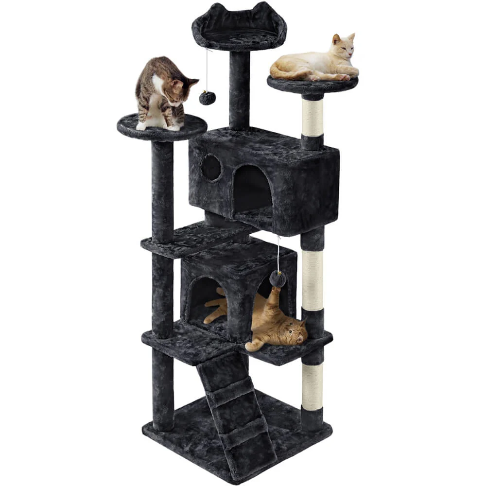 Yaheetech 62.5″ H Cat Tree w/ 2 Condos - Image 7