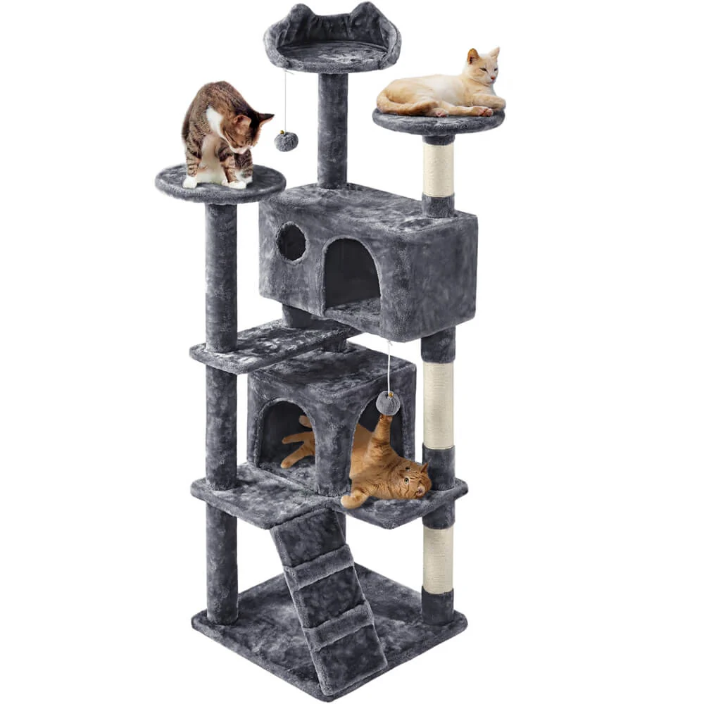 Yaheetech 62.5″ H Cat Tree w/ 2 Condos - Image 8