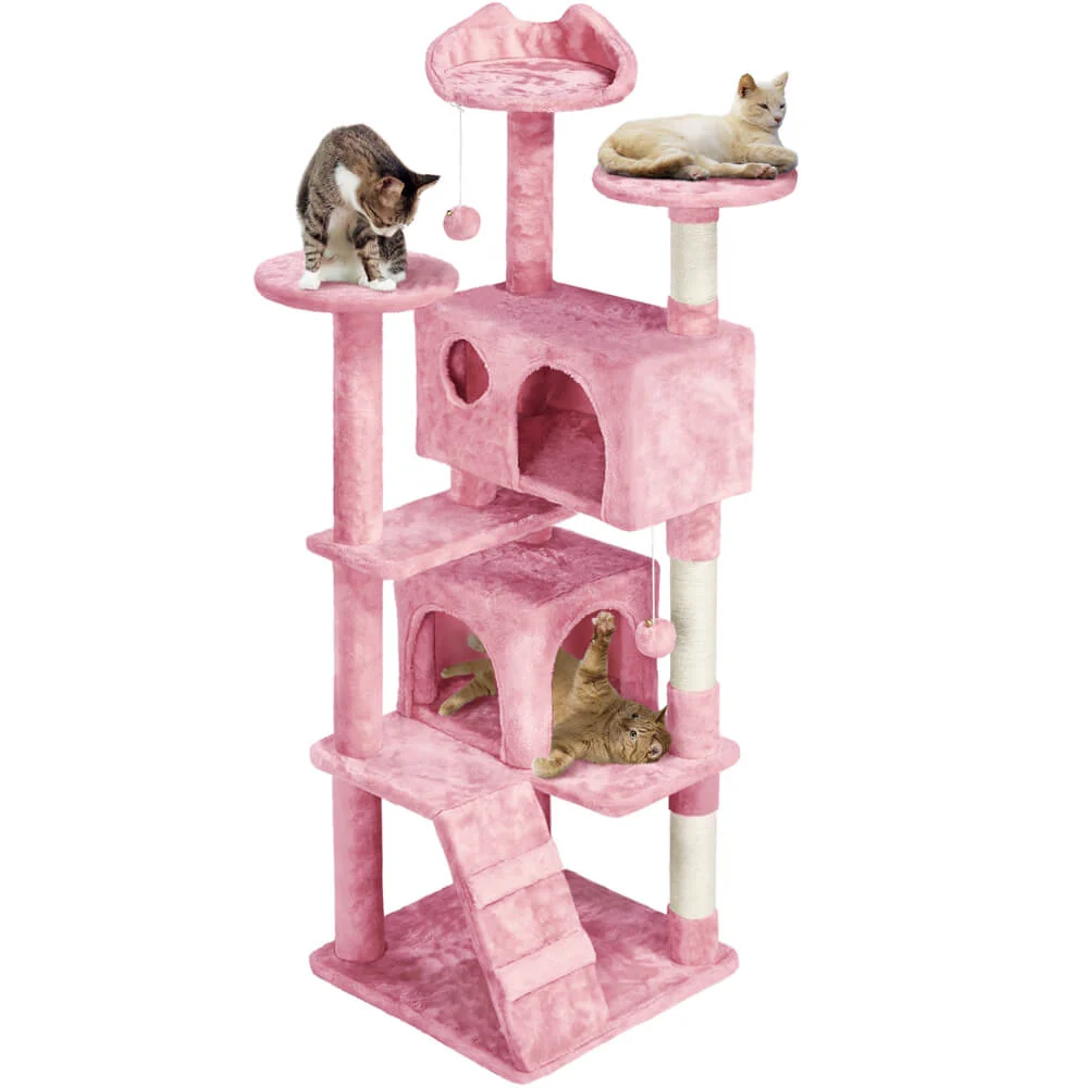 Yaheetech 62.5″ H Cat Tree w/ 2 Condos - Image 9
