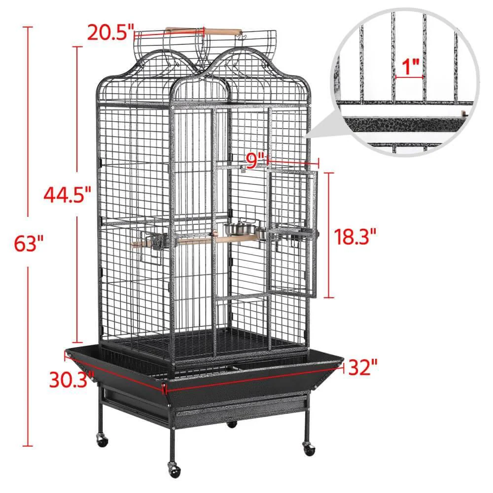 Yaheetech 63 Inch Large Parrot Cage with Open Playtop - Image 2
