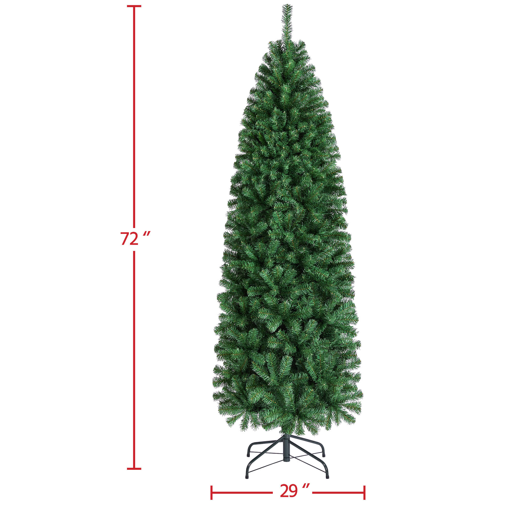 Yaheetech 6Ft Artificial Christmas Tree Hinged Spruce Pencil - Image 3