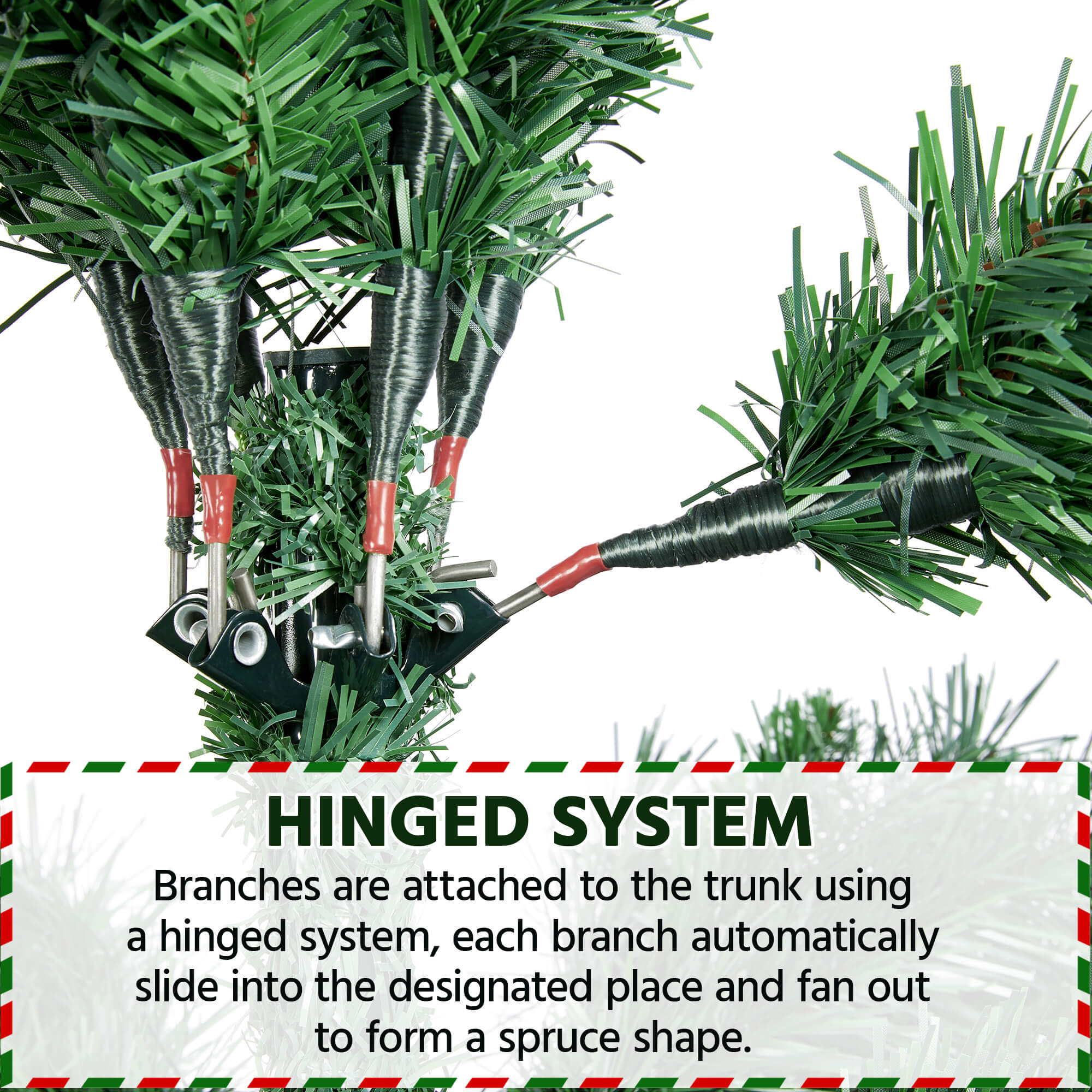 Yaheetech 6Ft Artificial Christmas Tree Hinged Spruce Pencil - Image 6