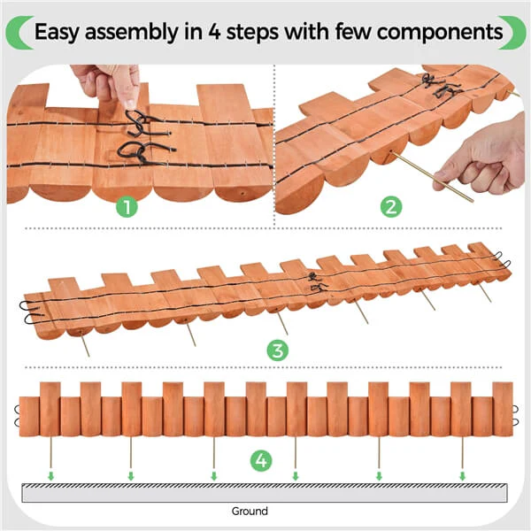 Yaheetech 6pcs Garden Wooden Short Fence - Image 5