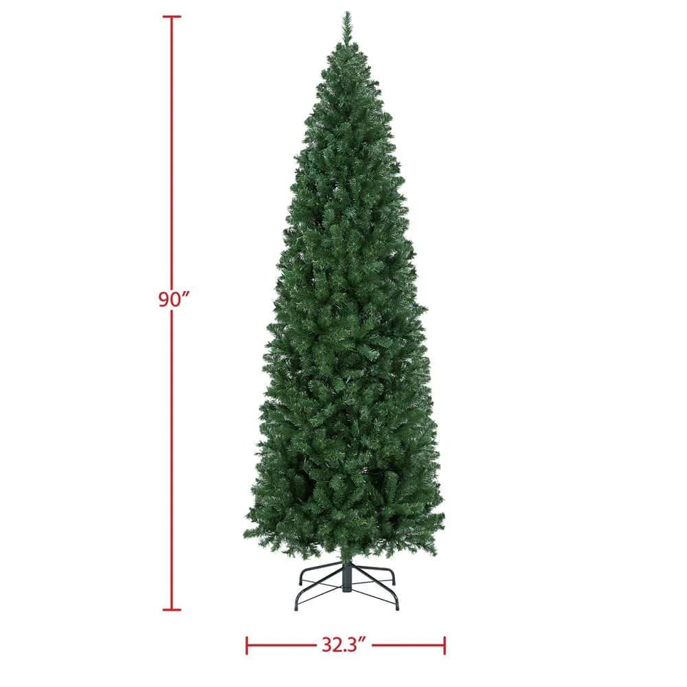 Yaheetech 7.5 Ft Pre-lit Pencil Artificial Christmas Tree - Image 3