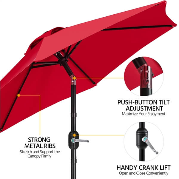 Yaheetech 7.5FT/9FT Patio Umbrella with 22lb Umbrella Base Included - Image 11