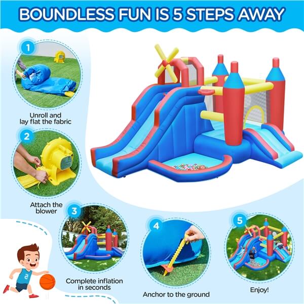 Yaheetech 7-in-1 Bouncy Castle Combo - Image 4