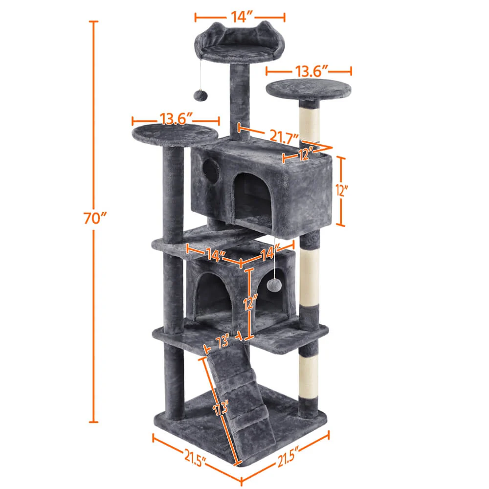 Yaheetech 70in Multi-Level Cat Tree - Image 3