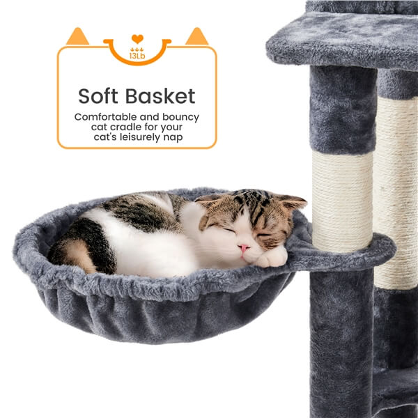Yaheetech Tall Cat Tree 71.5in Multi-Level Cat Tower - Image 5