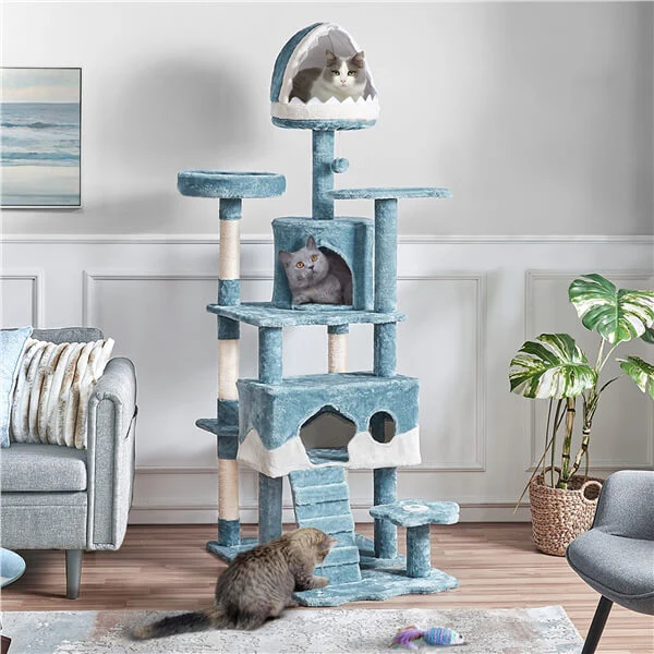 Yaheetech 72.5in Ocean-Themed Large Cat Tree - Image 3