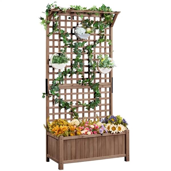 Yaheetech 72" H Wood Planter Raised Bed - Image 4