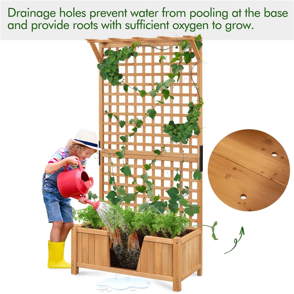 Yaheetech 72" H Wood Planter Raised Bed - Image 6