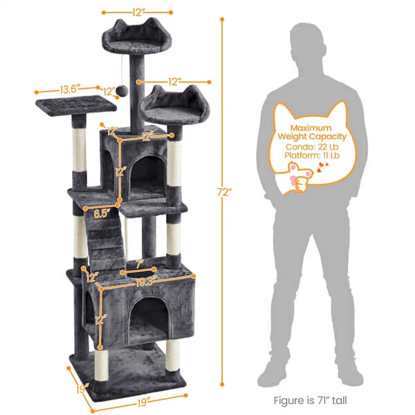 Yaheetech 72″ Height Cat Tree Tower - Image 3