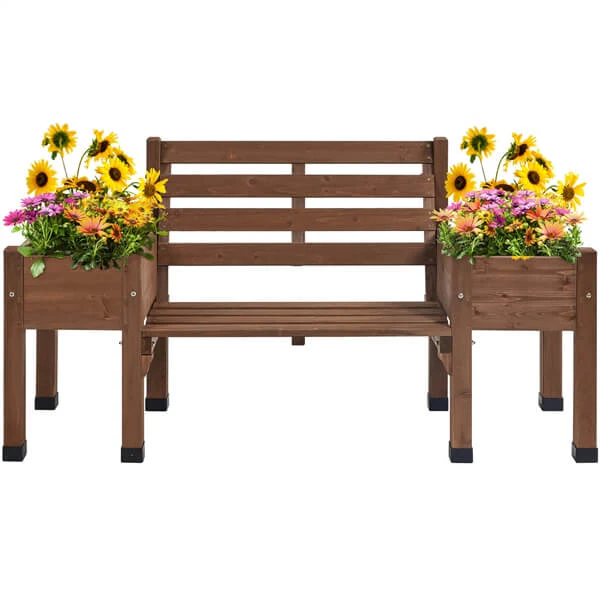 Yaheetech 74x38x23in Raised Garden Bed with 2 Side Elevated Planter Boxes - Image 2