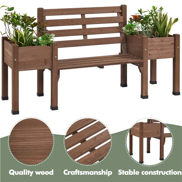 Yaheetech 74x38x23in Raised Garden Bed with 2 Side Elevated Planter Boxes - Image 4