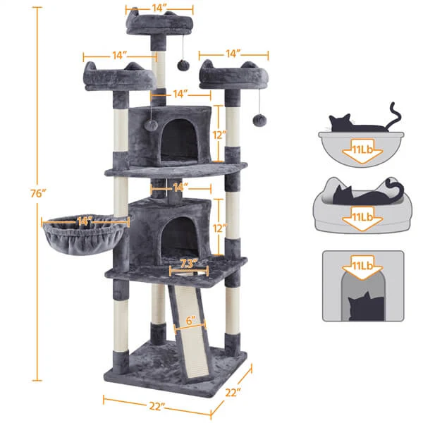Yaheetech 76-inch Large Cat Tree - Image 4