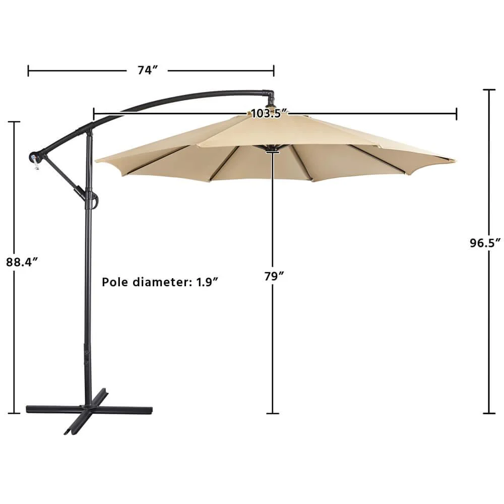 Yaheetech 9 Ft Patio Offset Umbrella - Image 4