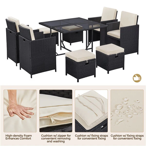 Yaheetech 9-Piece Patio Dining Sets - Image 4