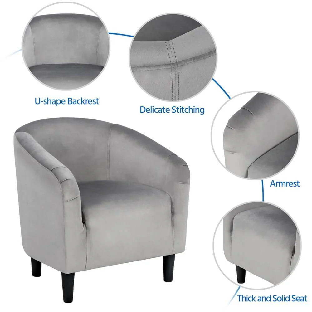 Yaheetech Accent Arm Chair with Ottoman - Image 4