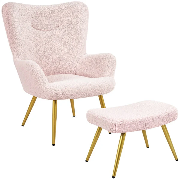 Yaheetech Accent Chair and Ottoman Set - Image 2