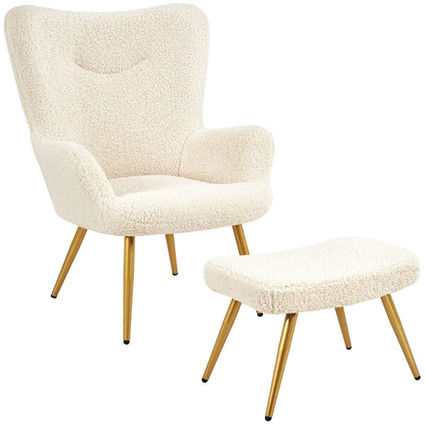 Yaheetech Accent Chair and Ottoman Set - Image 4