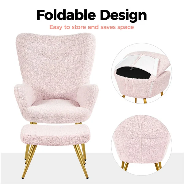 Yaheetech Accent Chair and Ottoman Set - Image 7