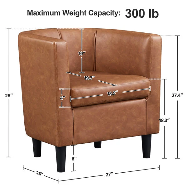 Yaheetech Accent Chair, PU Leather - Image 3